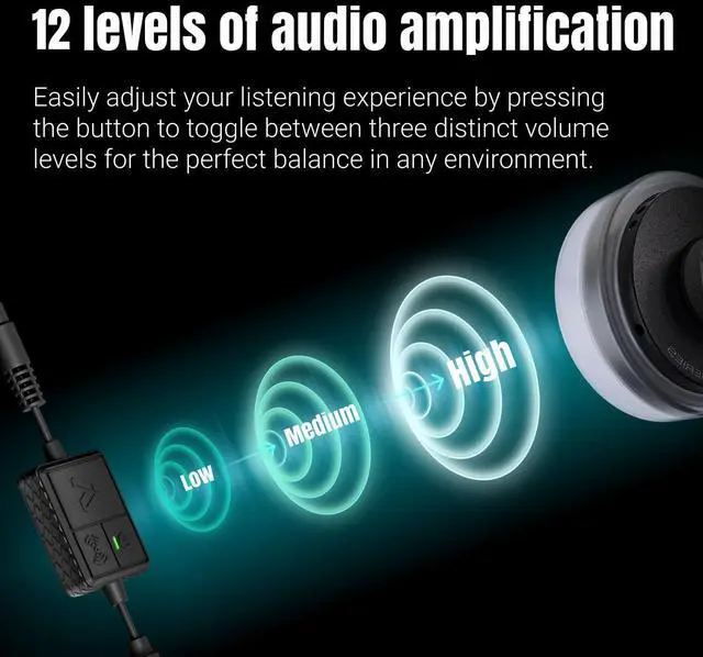 Alt view image 3 of 7 - IASUS EAR3H-MK2 Helmet Audio Amplifier 12dB Volume Boost - 3.5mm Input and Output - Compatible with Most Helmet Comms Systems with Headphone Earbud Port
