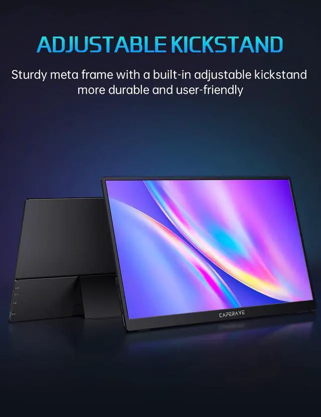 Alt view image 7 of 7 - 17.3" Portable Monitor 4K, 500 Nits 3840 * 2160p 100% Adobe RGB Travel Monitor with Bulit-in Kickstand & Speakers, Portable Computer Monitor, External Monitors for Laptop PC Xbox Switch PS4/5