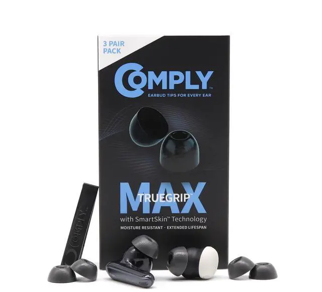 Main image of TW-700-B TrueGrip MAX Memory Foam Ear Tips | For Google Pixel Buds Pro 2, Soundcore Liberty 4 NC & More, Ultimate Comfort, Noise Isolation, Black, Large (3 Pairs)
