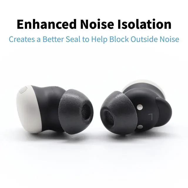 Alt view image 6 of 7 - TW-700-B TrueGrip MAX Memory Foam Ear Tips | For Google Pixel Buds Pro 2, Soundcore Liberty 4 NC & More, Ultimate Comfort, Noise Isolation, Black, Large (3 Pairs)