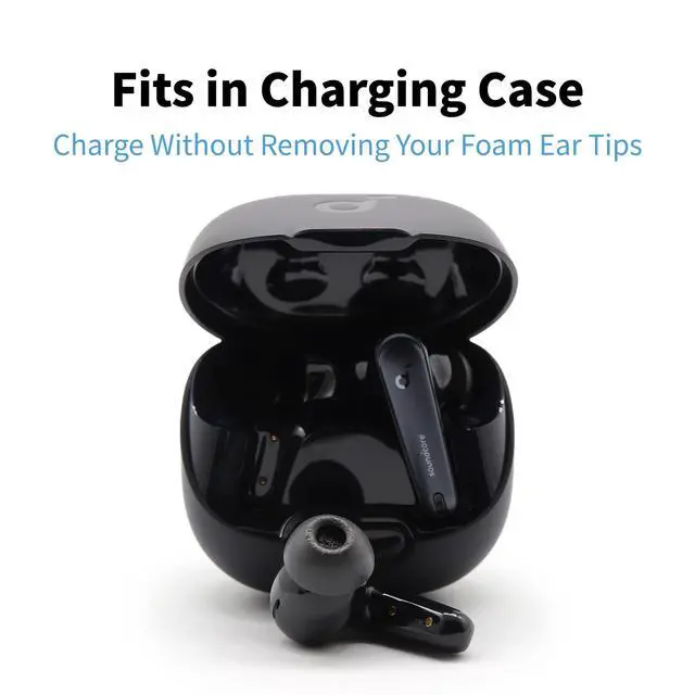 Alt view image 5 of 7 - TW-700-B TrueGrip MAX Memory Foam Ear Tips | For Google Pixel Buds Pro 2, Soundcore Liberty 4 NC & More, Ultimate Comfort, Noise Isolation, Black, Large (3 Pairs)