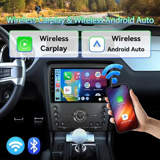 Alt view image 2 of 7 - Android 13 Car Stereo Radio Compatible with Ford Mustang 2010 2011 2012 2013 2014,10 Inch Touchscreen Support Wireless CarPlay Android Auto/GPS/WiFi/Bluetooth/Mirror Link/Backup Camera
