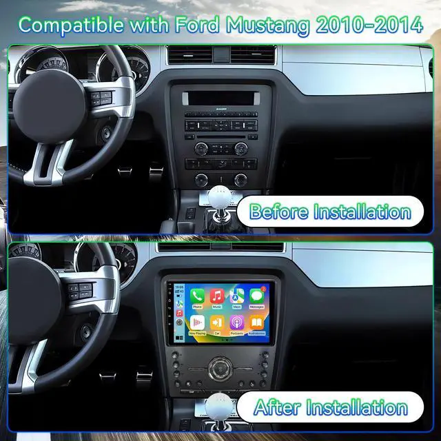 Alt view image 3 of 7 - Android 13 Car Stereo Radio Compatible with Ford Mustang 2010 2011 2012 2013 2014,10 Inch Touchscreen Support Wireless CarPlay Android Auto/GPS/WiFi/Bluetooth/Mirror Link/Backup Camera