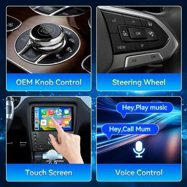 Alt view image 4 of 7 - Android 13 Car Stereo Radio Compatible with Ford Mustang 2010 2011 2012 2013 2014,10 Inch Touchscreen Support Wireless CarPlay Android Auto/GPS/WiFi/Bluetooth/Mirror Link/Backup Camera