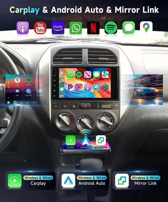 Alt view image 3 of 7 - 5Ghz WiFi 2G+64G Radio for Toyota 4Runner 2003-2009,for Tundra 2003-2006,for Sequoia 2003-2007 Car Stereo,Wireless CarPlay Android Auto,DSP EQ,7 HD IPS Touchscreen, 26UIs GPS Bluetooth Bakcup Camera