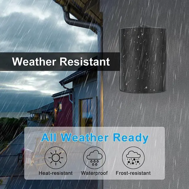 Alt view image 6 of 7 - 5.25 Inch 600W Outdoor Bluetooth Speakers Waterproof Wired Wall Mount Weatherproof Loudspeaker System for Indoor- Outdoor Garden Poolside Patio Garage Home(4 Speakers,Black)