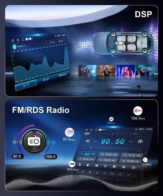 Alt view image 5 of 7 - 5Ghz WiFi 2G+64G Radio for Toyota 4Runner 2003-2009,for Tundra 2003-2006,for Sequoia 2003-2007 Car Stereo,Wireless CarPlay Android Auto,DSP EQ,7 HD IPS Touchscreen, 26UIs GPS Bluetooth Bakcup Camera