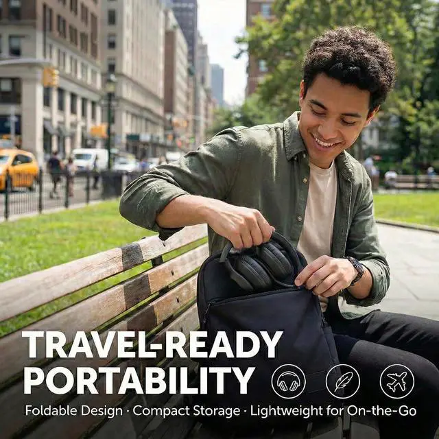 Alt view image 7 of 7 - Wired Over Ear Headphones with Mic, USB-C Adapter, Black | USB-C adapter included, 3.5mm connection, comfortable ear cushions, lightweight design with mic for work, calls and daily use