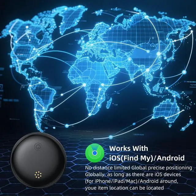 Alt view image 2 of 7 - GPS Tracker for Vehicles,Mini Tracking Devices for Cars Hidden,Magnetic GPS Locator Global Coverage Real-Time Tracking(Work with iOS and Android),No Monthly Fee Subscription No SIM Card Required