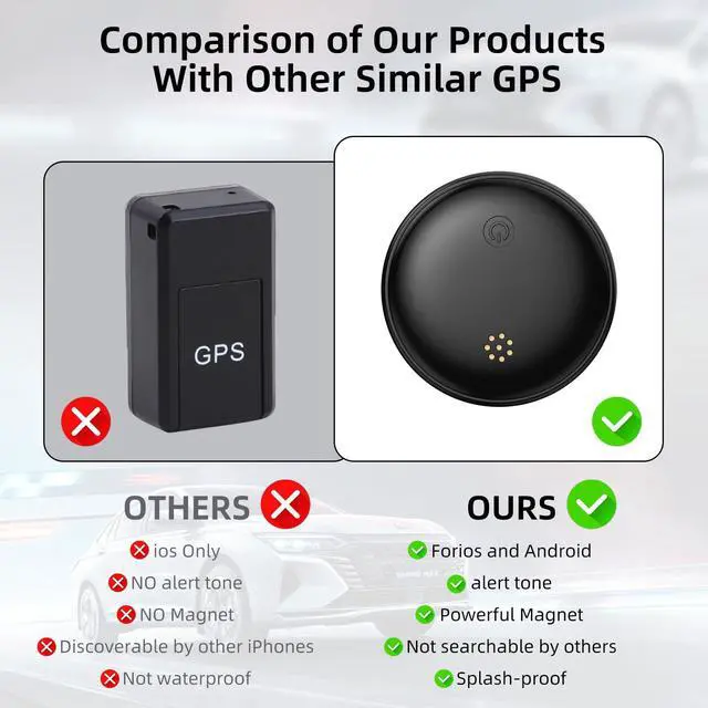 Alt view image 4 of 7 - GPS Tracker for Vehicles,Mini Tracking Devices for Cars Hidden,Magnetic GPS Locator Global Coverage Real-Time Tracking(Work with iOS and Android),No Monthly Fee Subscription No SIM Card Required