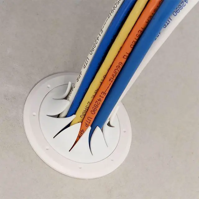 Alt view image 5 of 7 - Construct Pro SpeedyZ Spring-Lock 2 Cable Pass Through Port (White/Pair)