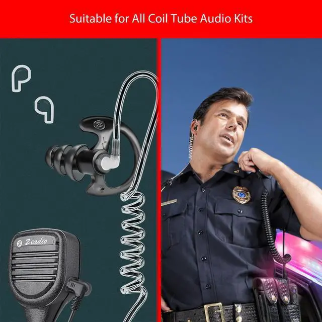 Alt view image 3 of 7 - Triple Flanged Earpiece, Comfortable Silicone Earmould Earbud Earplug - Black, Medium, Pair of 4