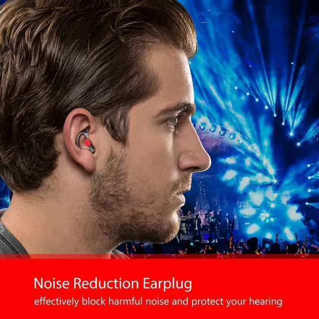 Alt view image 2 of 7 - Triple Flanged Earpiece, Comfortable Silicone Earmould Earbud Earplug - Black, Medium, Pair of 4