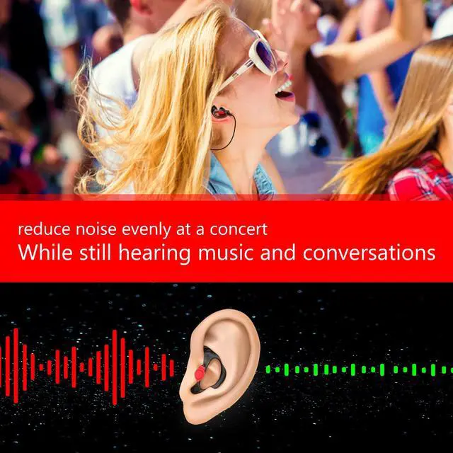 Alt view image 5 of 7 - Triple Flanged Earpiece, Comfortable Silicone Earmould Earbud Earplug - Black, Medium, Pair of 4