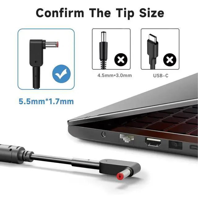 Alt view image 3 of 6 - 230W Charger Compatible with Acer Predator Helios Nitro | 19.5V 11.8A AC Adapter. Fits 5 14-17, 300 500, Triton, ConceptD, Neo. Replaces PH315 AN515 AN517 5.5x1.7mm tip