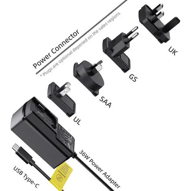 Alt view image 3 of 6 - Power Supply Adapter 12V 3A DC to AC with USB-C Port and UL UK GS SAA Standard Plugs for Mini PC Computer Overclock 3C 4C X2 QuieterDL Series Quieter2/3/4 Series/PCG02 Pro