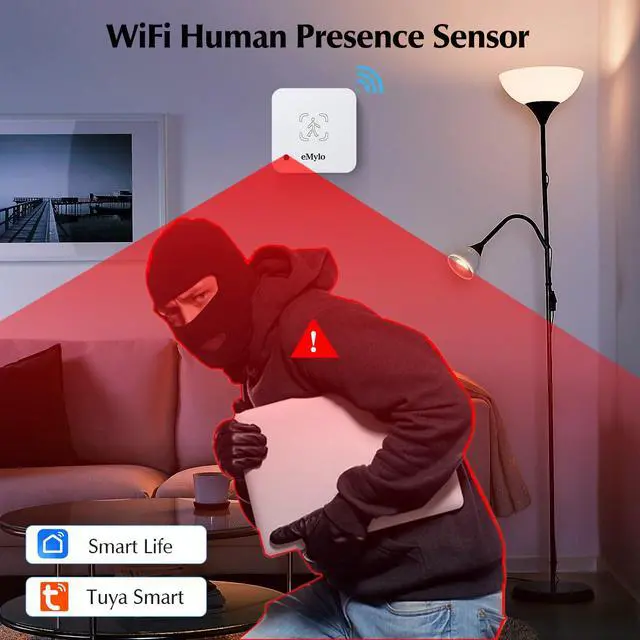 Alt view image 2 of 6 - WiFi Human Presence Sensor, Millimeter Wave Radar Motion Detector | 3 Pack, No Hub Required, 24/7 Smart Detection for Home & Business, Compatible with Tuya/Smart Life App