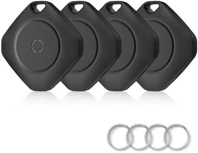 Main image of Tracker Tags-4 Pack(iOS Only), ltem Finder Smart Tag Set Black | IP67 Waterproof, Loud Beep, Replaceable Battery, Smart Tag for Keys, Bags, Luggage, Pets, Wallet, Compatible with Find My APP