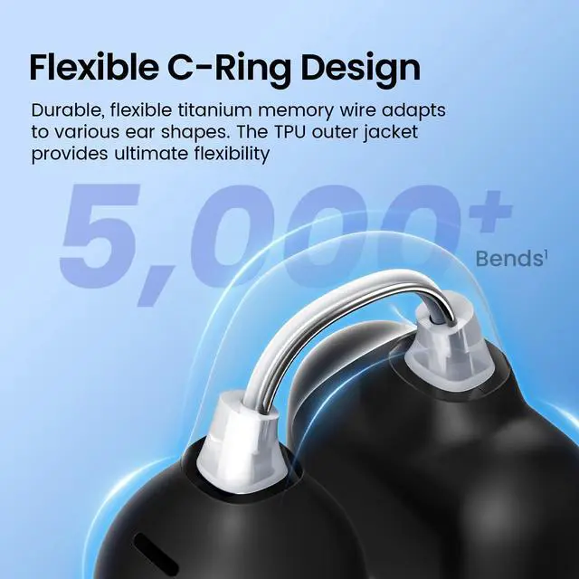 Alt view image 3 of 7 - Clip On Earbuds,Open Ear Headphones Mini Bone Conduction Headphones(Purple) | IPX6 Waterproof Bluetooth Earbuds, Bluetooth 5.4 Ear Clip Earphones for Running Walking, Workout