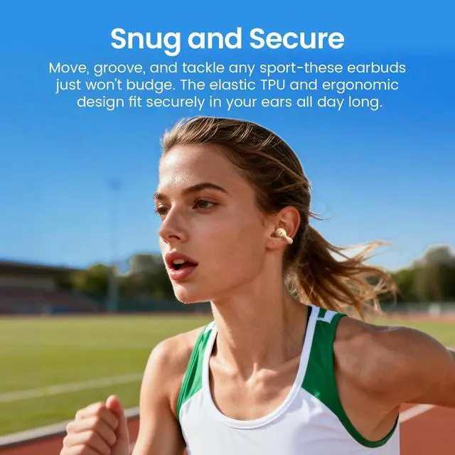 Alt view image 4 of 7 - Clip On Earbuds,Open Ear Headphones Mini Bone Conduction Headphones(Purple) | IPX6 Waterproof Bluetooth Earbuds, Bluetooth 5.4 Ear Clip Earphones for Running Walking, Workout