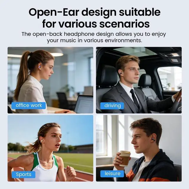 Alt view image 7 of 7 - Clip On Earbuds,Open Ear Headphones Mini Bone Conduction Headphones(Purple) | IPX6 Waterproof Bluetooth Earbuds, Bluetooth 5.4 Ear Clip Earphones for Running Walking, Workout