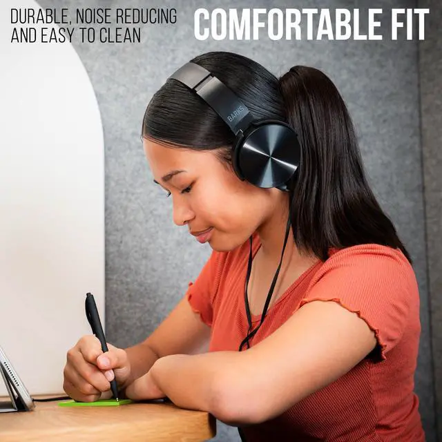 Alt view image 5 of 6 - Classroom Headphones (10 Pack, Stealth) - On-Ear Premium Student Bulk Headphones: Perfect for Kids K-12, Schools & Class Sets (Durable, Great Value, Noise Reducing, Comfortable, Easy-to-Clean)