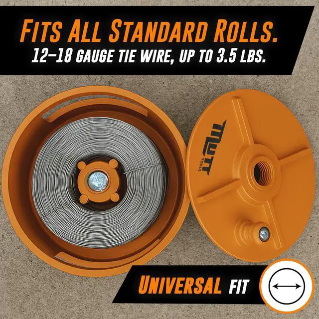 Alt view image 5 of 6 - Mutt Tools Aluminum Tie Wire Reel with Belt Loops 12-18 Gauge Dispenser | Aluminum, Dual Belt Loops, 12-18 Gauge, Lightweight, Ambidextrous