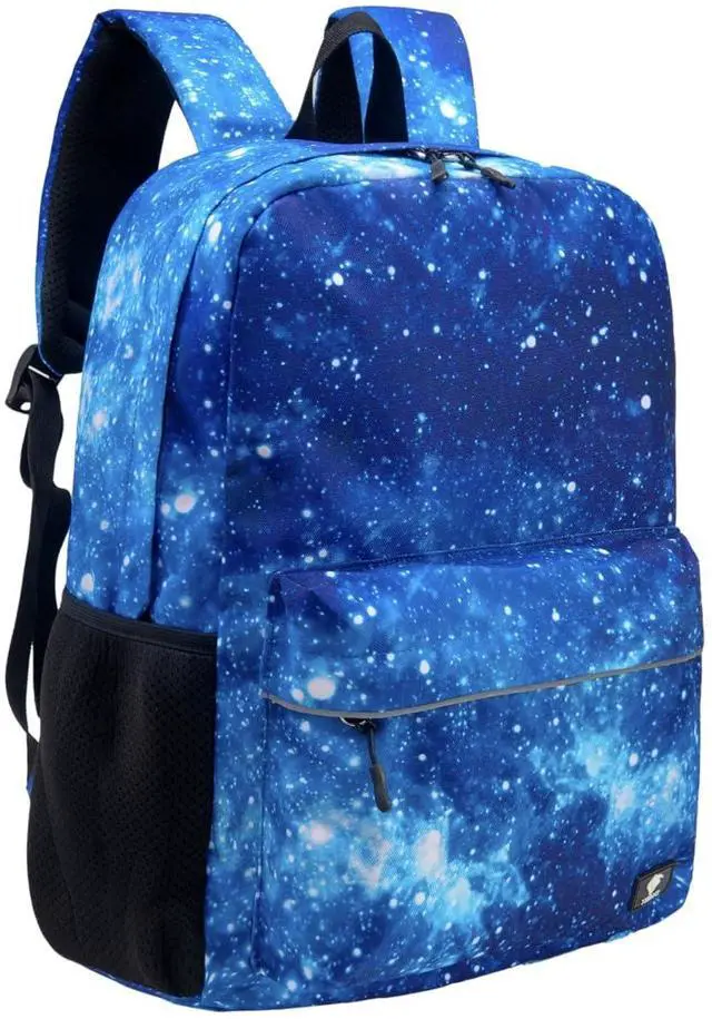 Main image of Galaxy Backpack for Boys, Girls, Teens, Boys' Pack for School, Kids' Bookbags with Padded Laptop Compartment, Space Backpack, Blue Galaxy, 17 Inch