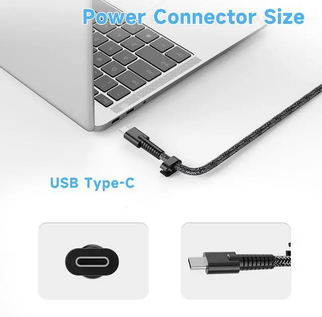 Alt view image 7 of 7 - 90W USB-C Charger Compatible with HP Spectre Envy x360 | 20V 4.5A Type-C Adapter. Fits EliteBook 1040, ZBook x2, 14-17. Replaces 904144-850 ADP-90FE L45440-003 2LN85AA