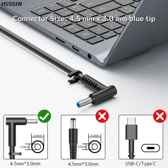 Alt view image 2 of 7 - 150W Laptop Charger for HP ZBook OMEN Victus Pavilion Blue Tip Power Supply | Stable Power | Smart Temperature Control | Wide Compatibility | Compact Design | Premium Components