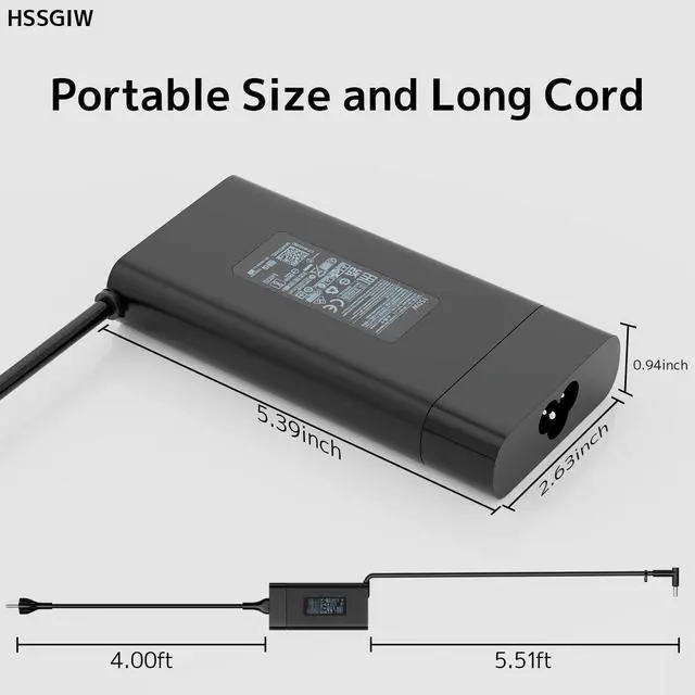 Alt view image 3 of 7 - 150W Laptop Charger for HP ZBook OMEN Victus Pavilion Blue Tip Power Supply | Stable Power | Smart Temperature Control | Wide Compatibility | Compact Design | Premium Components