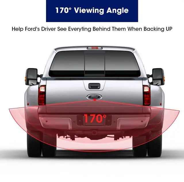 Alt view image 2 of 7 - Aftermarket Emblem Backup Camera with Housing Bezel Kit for Ford Trucks | Fits F150 F250 F350 F450 F550 (2004-2016), HD 700TVL Night Vision, RCA Input Reverse Camera, IP69K Waterproof,AHD Dual