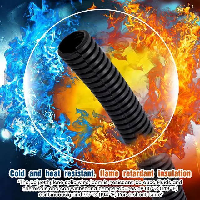 Alt view image 3 of 7 - 2 Inch x 20 ft Split Wire Loom Tubing Protector Plastic Electric Wire Covers Flexible Conduit Hose Protector Automotive Cable Insulation Sleeves