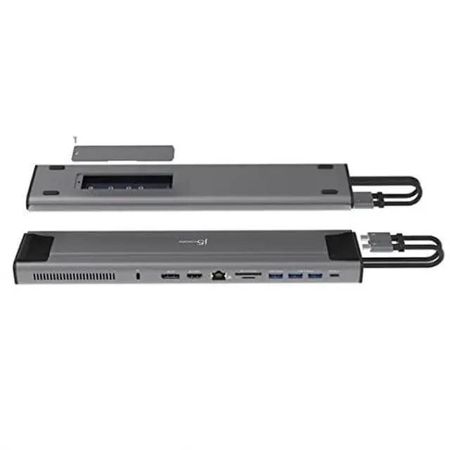 Alt view image 7 of 7 - USB C Dual 4K 60Hz Display Docking Station (12-in-1), Built-in M.2 | SSD Slot, HDMI, DisplayPort, 10Gbps USB-A, Card Reader, PD 100W, Ethernet, for 2021 MacBook Pro (JCD552)