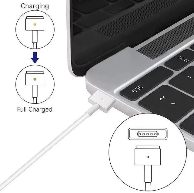 Alt view image 3 of 5 - Mac Book Charger 85W(T-Tip) Power Adapter, Replacement for Mac Book Pro with 13/15-inch Retina Display-(Between 2012-2017)