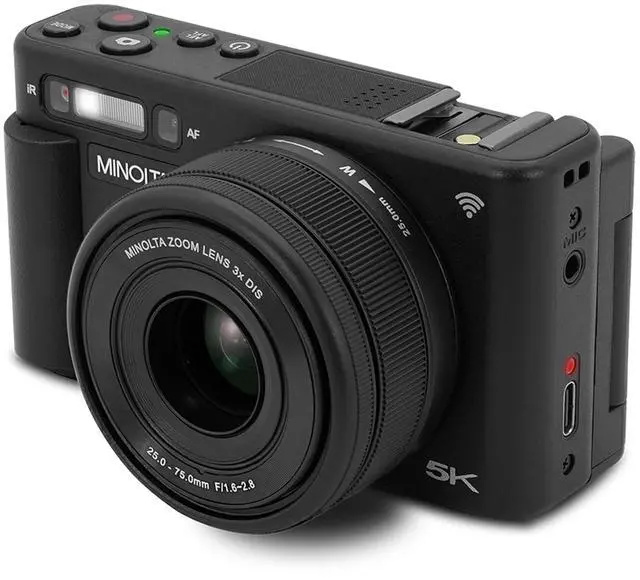Main image of MNZ3X 72MP 5K Digital Camera, w/24-75mm Optical Zoom Lens (Black) | Capture sharp HD video with an easy-to-use touchscreen and versatile zoom for everyday recording