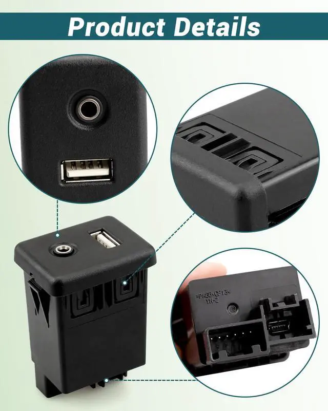 Alt view image 3 of 6 - Jet Black Audio Player and USB Receptacle Interface Module Fit for Chevrolet Cruze GMC Cadillac Buick Model Replace 84333024 with Installation Tools Without Cover