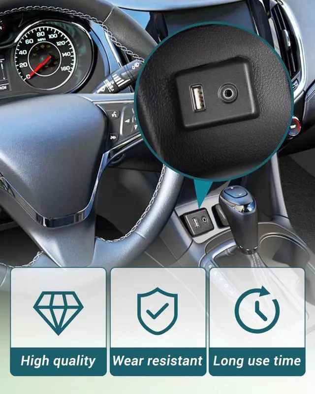 Alt view image 5 of 6 - Jet Black Audio Player and USB Receptacle Interface Module Fit for Chevrolet Cruze GMC Cadillac Buick Model Replace 84333024 with Installation Tools Without Cover