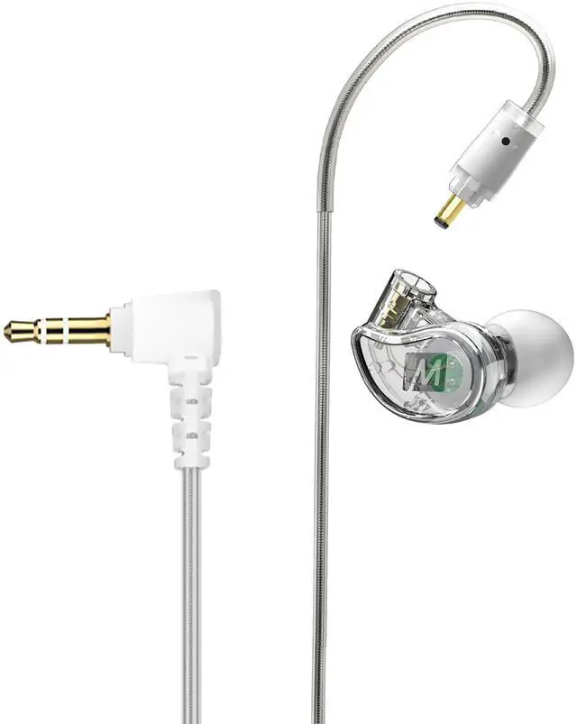 Main image of M6 Single-Side Earbud, Right Side, 15" Cable, 3.5 mm Plug (Clear) | Extra-Short Cable, For 2-Way Radios, Speaker Mics & PTT Systems, One Wired Earphone, Moldable Earhook & Stereo-to-Mono