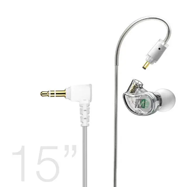 Alt view image 2 of 7 - M6 Single-Side Earbud, Right Side, 15" Cable, 3.5 mm Plug (Clear) | Extra-Short Cable, For 2-Way Radios, Speaker Mics & PTT Systems, One Wired Earphone, Moldable Earhook & Stereo-to-Mono