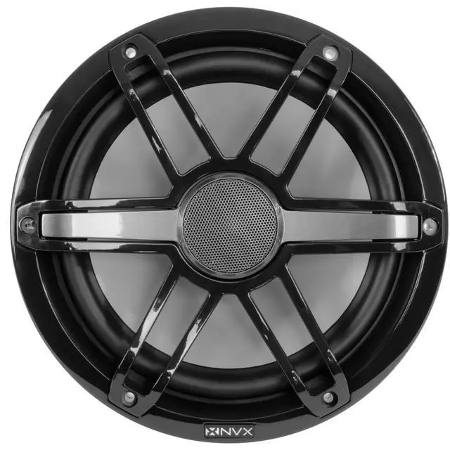 Alt view image 3 of 7 - ® Premium 8" Coaxial Speakers (Pair) (White and Black Grilles Included) | 2-Way Marine Speakers, 750W Max, 250W RMS, 1 Silk Dome Tweeters, with RGB LED Lighting for Boats/UTV/ATV/SxS/Powersports