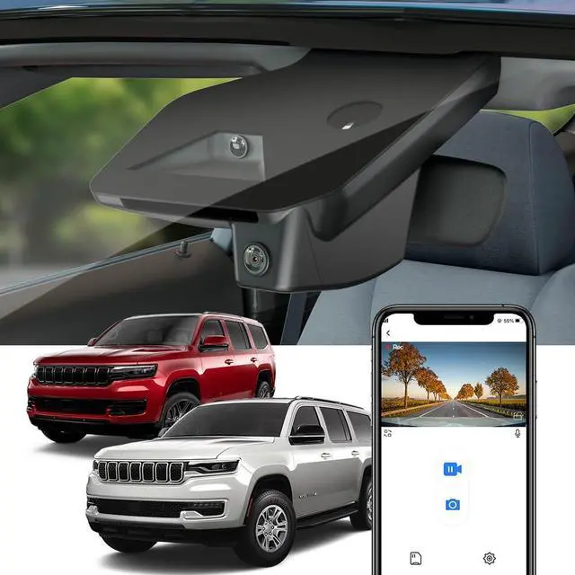 Main image of 4K Dash Cam Suitable for Jeep Wagoneer 2022-2026 & Grand Wagoneer L S (HD2-D4150), Integrated OEM Look, UHD 2160P Video, Built-in WiFi & APP, Loop Recording, G-Sensor, Plug & Play, 64GB Card