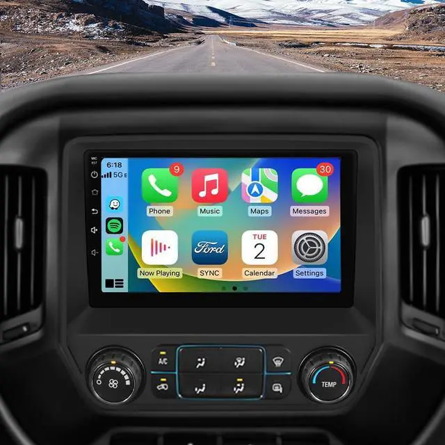 Main image of Car Radio Stereo for Chevy Silverado GMC Sierra 2014-2018 with CarPlay | 2014-2018 (Without Bo-seSystem) 10 Inch Touch Screen Support Carplay Android Auto