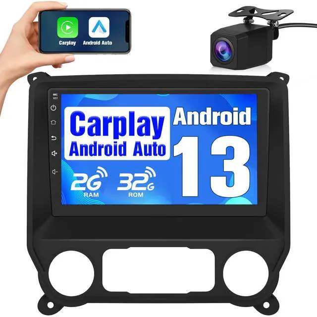 Alt view image 2 of 7 - Car Radio Stereo for Chevy Silverado GMC Sierra 2014-2018 with CarPlay | 2014-2018 (Without Bo-seSystem) 10 Inch Touch Screen Support Carplay Android Auto