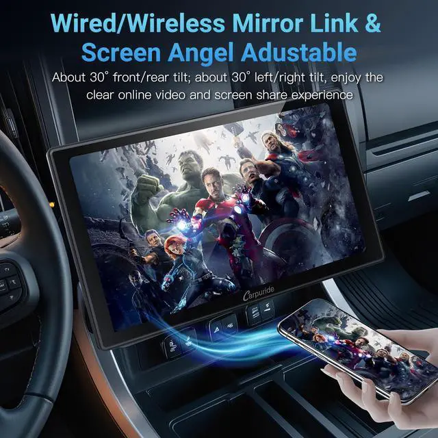 Alt view image 6 of 7 - YT09S IPS Double Din Car Stereo Radio Screen for Apple CarPlay and Android Auto, 9" Double Din Radio with Backup Cam, Siri, SWC, FM/AM, Mirror Link, Navigation, SD Card & USB Playback