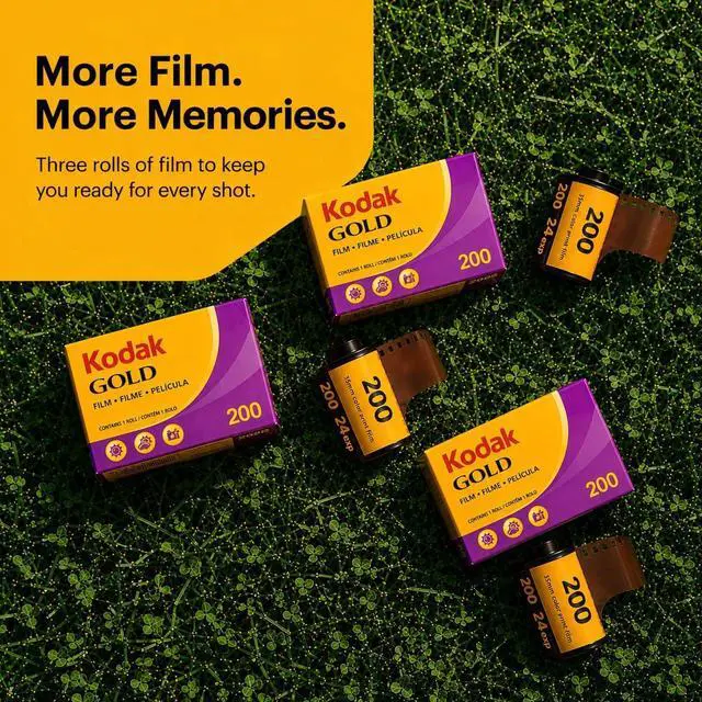 Alt view image 2 of 6 - Gold 200 35mm Color Negative Film (3-Pack) 24 Exposures per Roll, ISO 200, Daylight-Balanced Print Film + TSC Microfiber Cloth