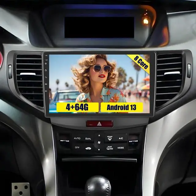 Main image of 8 Cores 4+64G Car Radio for Acura TSX 09-14/Honda Accord 08-12 | 9" Touch Screen Carplay Android Auto with 32EQ Bluetooth WiFi GPS Navigation Mirror Link Backup Camera