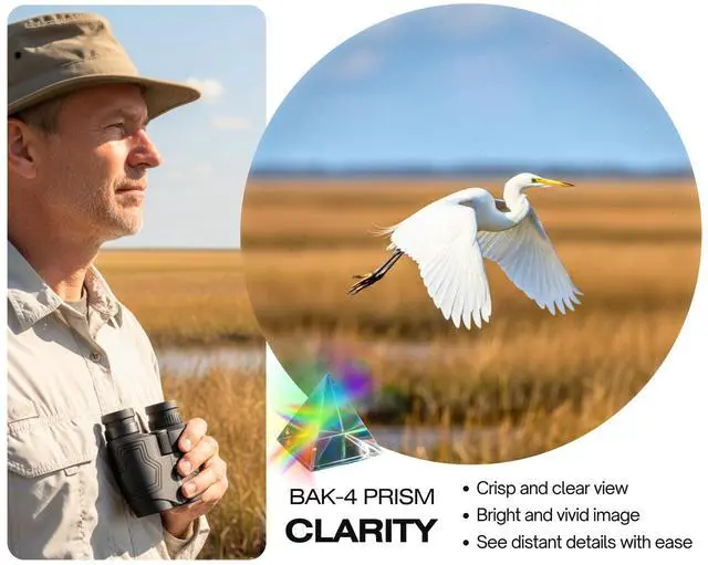 Alt view image 3 of 7 - Compact Travel Binoculars for Adults and Kids (Black) | Easy Focus, Close Focus, Steady Viewing, Bird Watching, Cruise Ship, Sporting Events, Road Trips