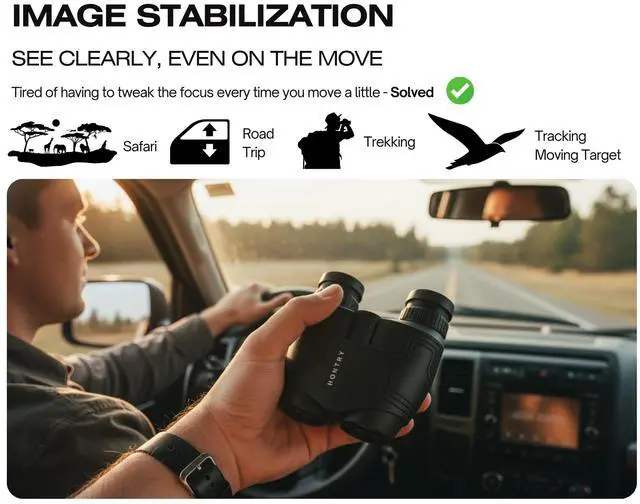 Alt view image 4 of 7 - Compact Travel Binoculars for Adults and Kids (Black) | Easy Focus, Close Focus, Steady Viewing, Bird Watching, Cruise Ship, Sporting Events, Road Trips