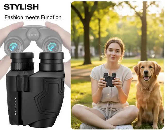 Alt view image 7 of 7 - Compact Travel Binoculars for Adults and Kids (Black) | Easy Focus, Close Focus, Steady Viewing, Bird Watching, Cruise Ship, Sporting Events, Road Trips